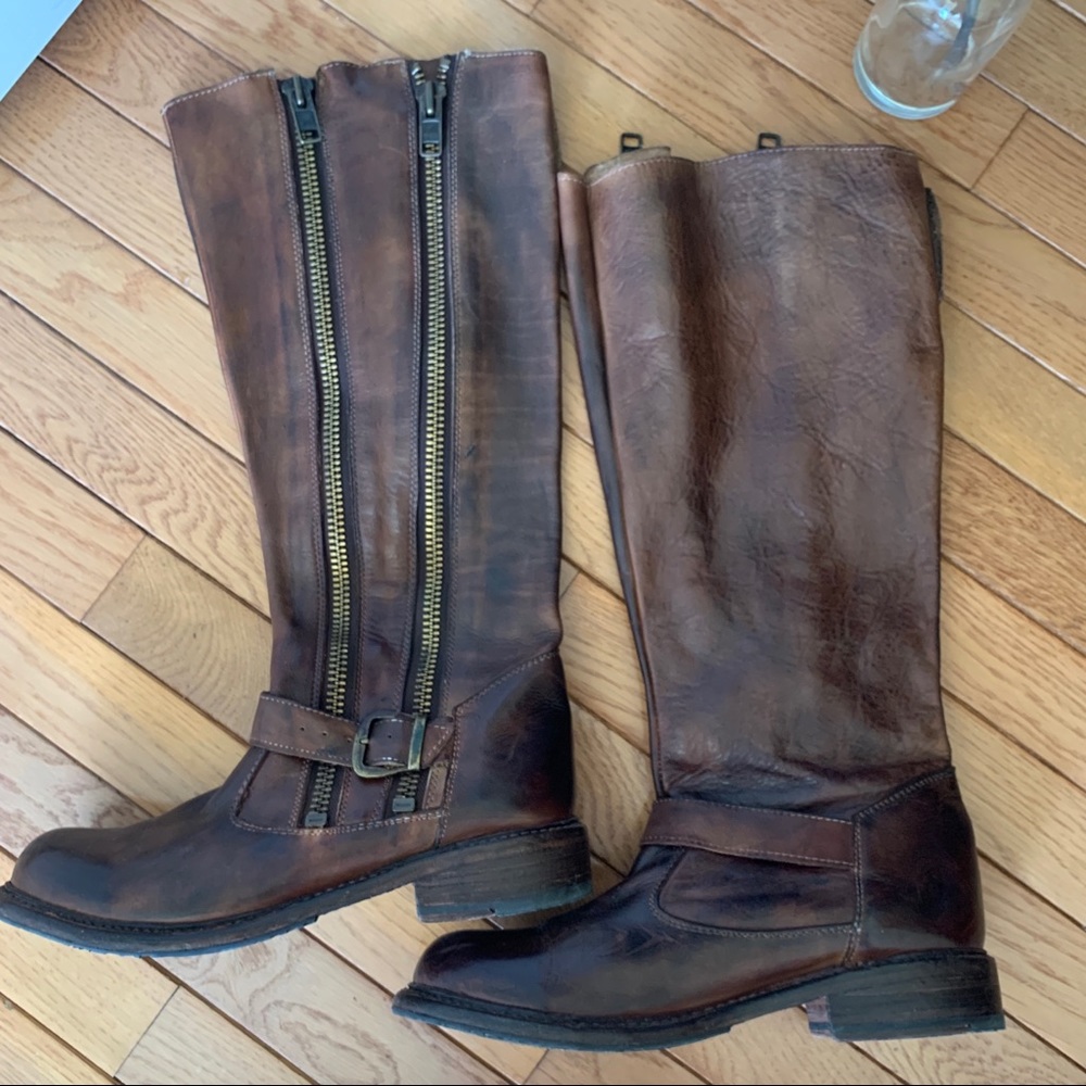 Bed|Stu Riding Boots - Brown Distressed - Picture 3 of 6